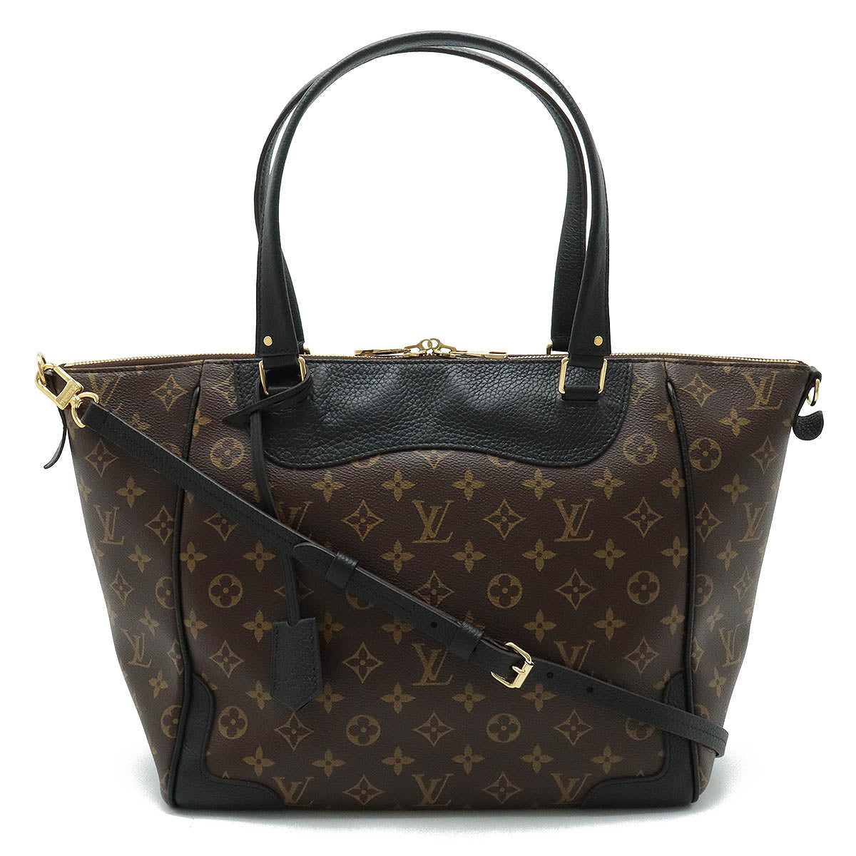 Louis Vuitton Monogram Estrer Tote Bag Semi-Sharder Leather Noneir Black M51192