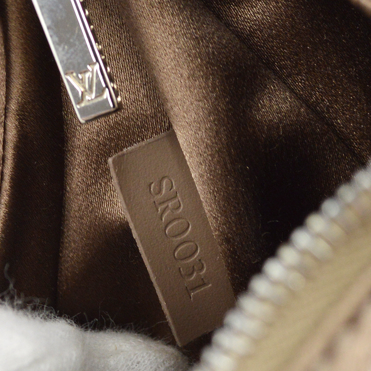 Louis Vuitton 2001 Beige Monogram Satin Little Boulogne Handbag M92143