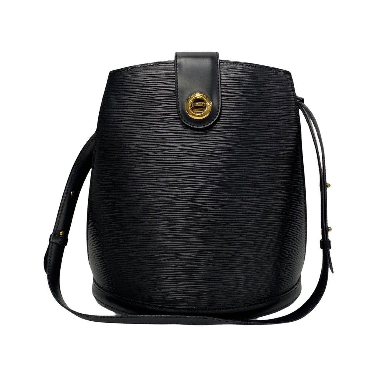 LOUIS VUITTON Shoulder Bag leather black Epi Cluny