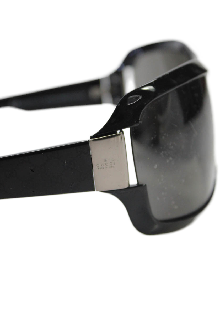 Gucci Womens Silver Tone Square Frame Pull On Sunglasses Black GG1546/S