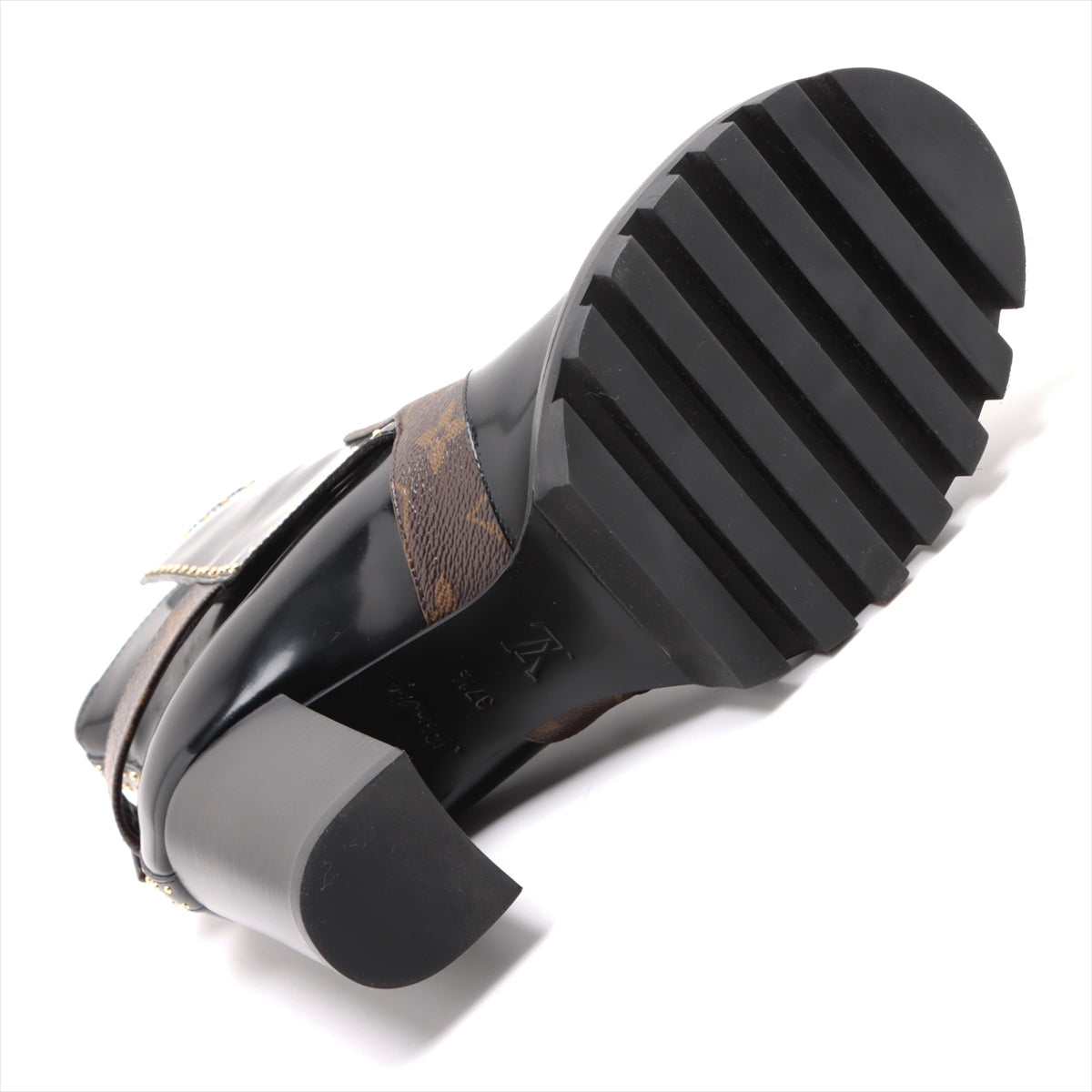 Louis Vuitton Start Trail Line 20 Years PVC  Leather Short Boots 37 1/2  Black × Brown MA0280 Monogram