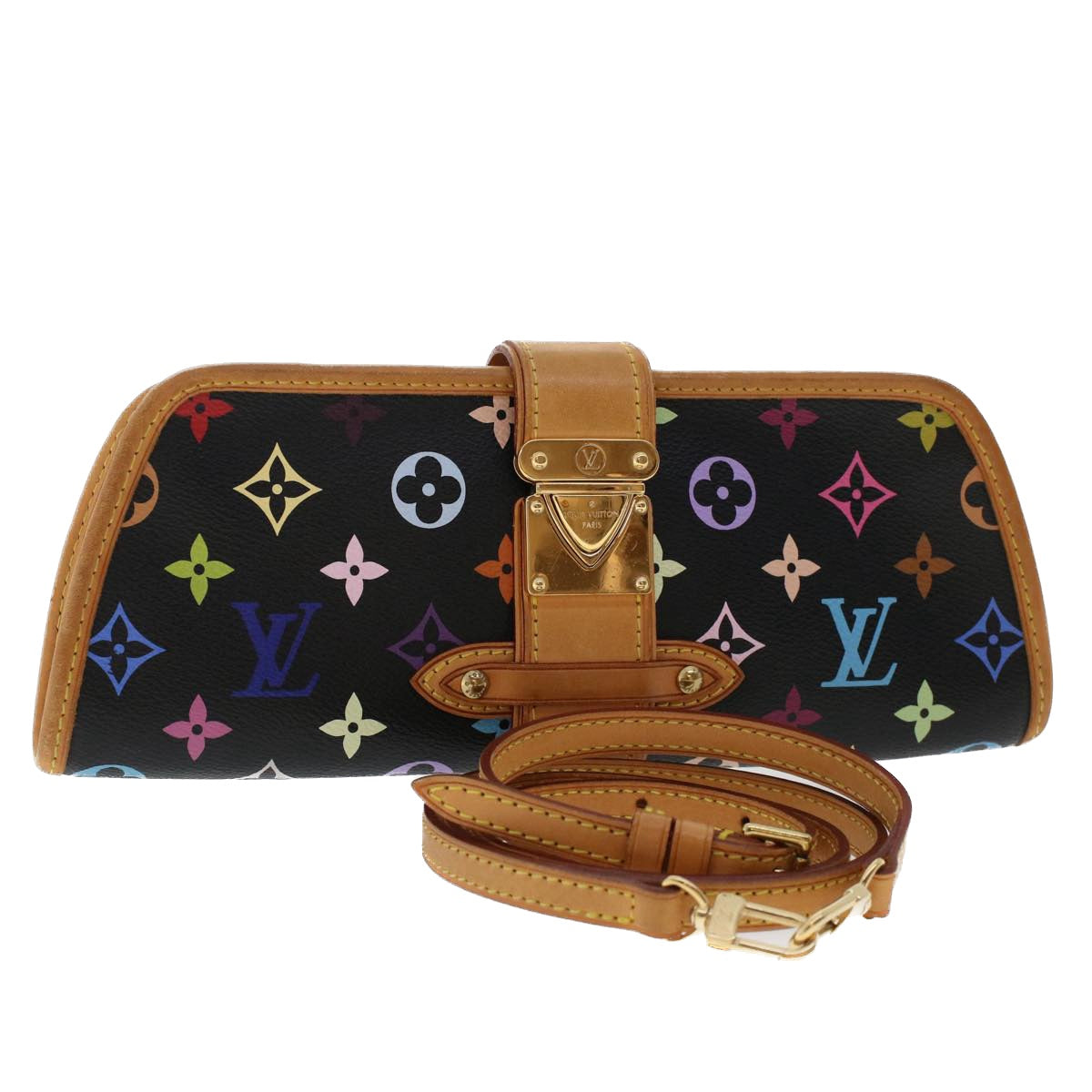 LOUIS VUITTON Monogram Multicolor Shirley Shoulder Bag Black M40050 47372A