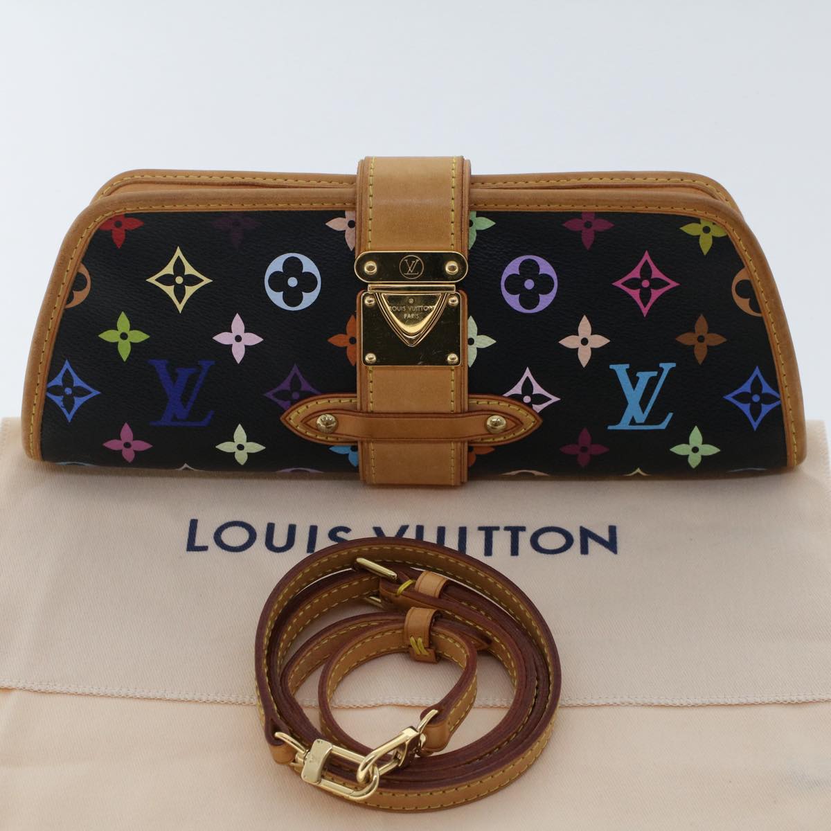 LOUIS VUITTON Monogram Multicolor Shirley Shoulder Bag Black M40050 47372A