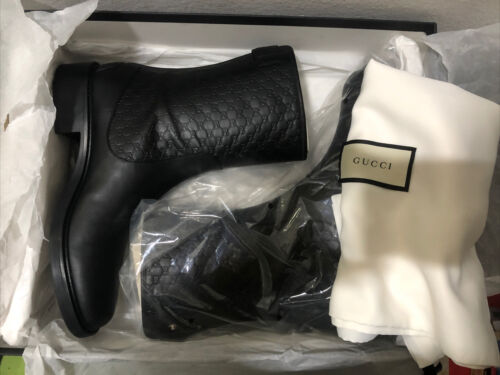 Luxury Gucci Trending 2025 Black Leather MicroLuxury Gucci Trending 2025ssima Ankle Boots