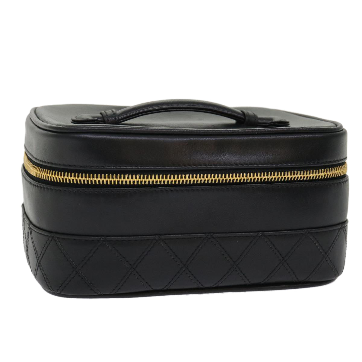 CHANEL Vanity Cosmetic Pouch Lamb Skin Beige CC  49478A