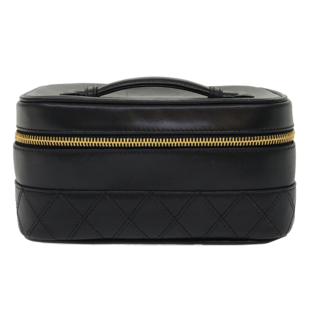 CHANEL Vanity Cosmetic Pouch Lamb Skin Beige CC  49478A