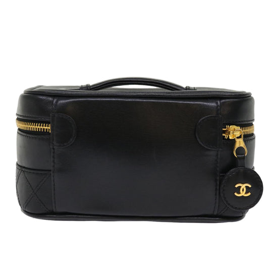 CHANEL Vanity Cosmetic Pouch Lamb Skin Beige CC  49478A