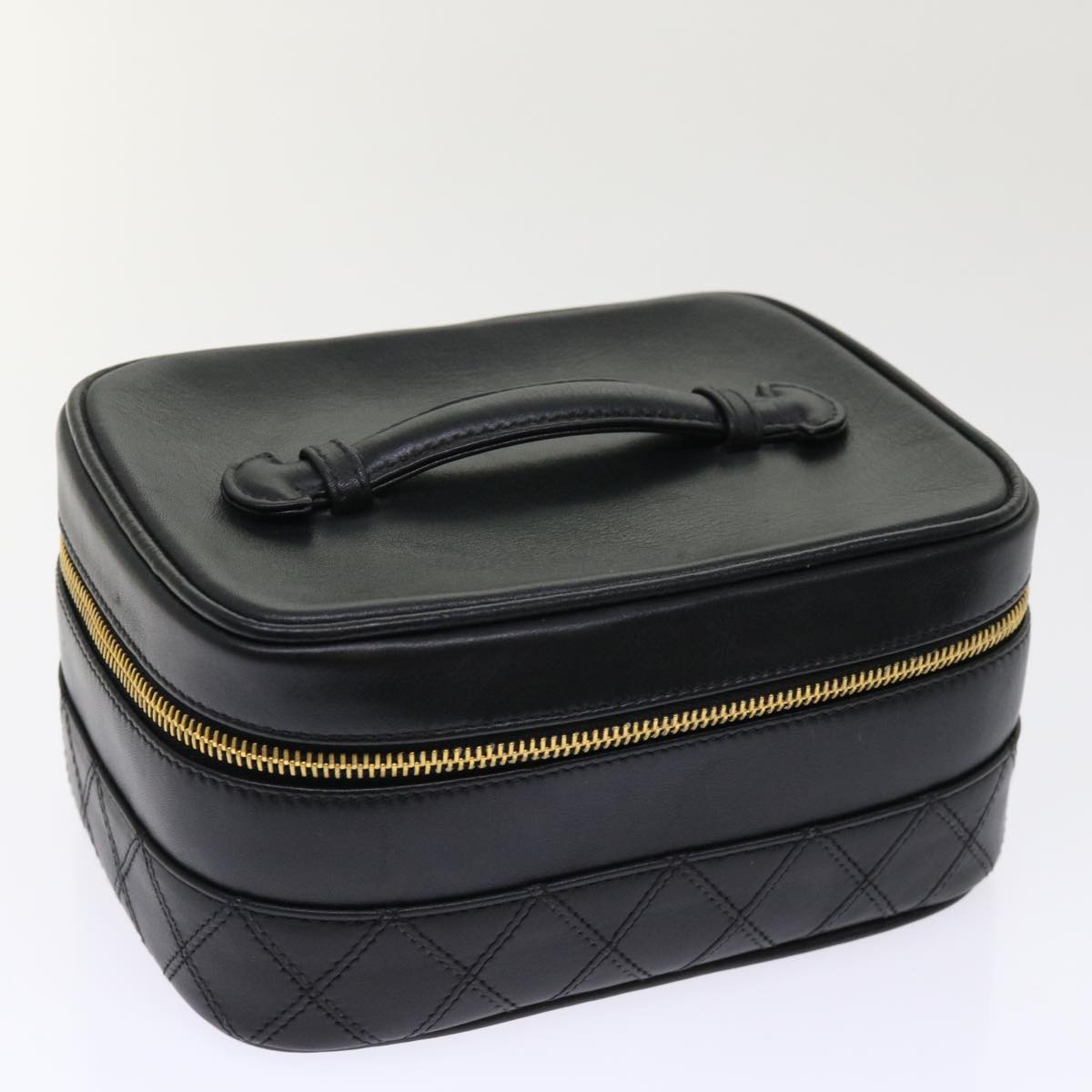 CHANEL Vanity Cosmetic Pouch Lamb Skin Beige CC  49478A