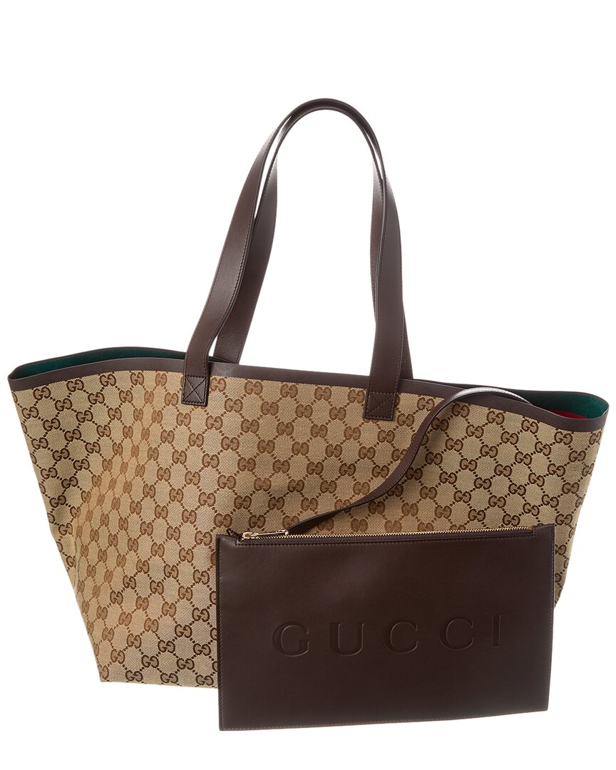 Gucci Original GG Medium Canvas & Leather Tote