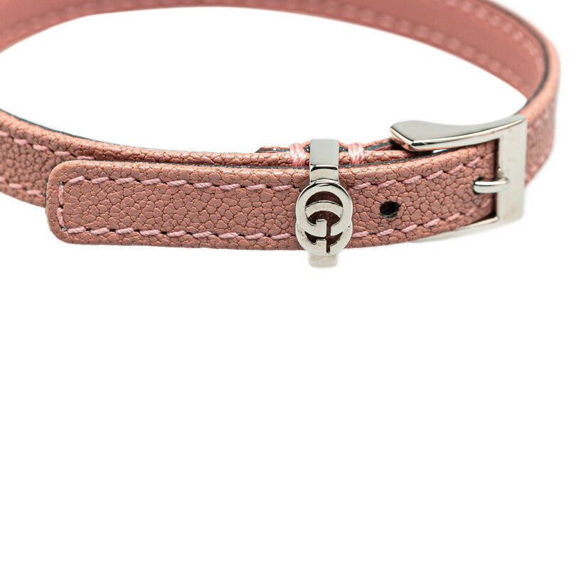 Gucci GG Logo Leather Metal Bracelet