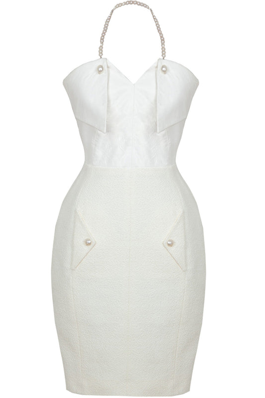 CHANEL Dress White Leather Top Spring 2012