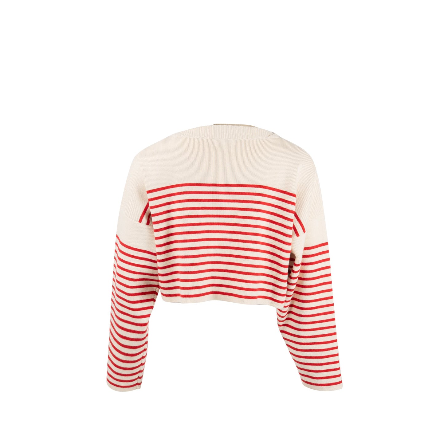 Celine Size XS Striped Logo Sweater Cotton/Polyamide Red/White
