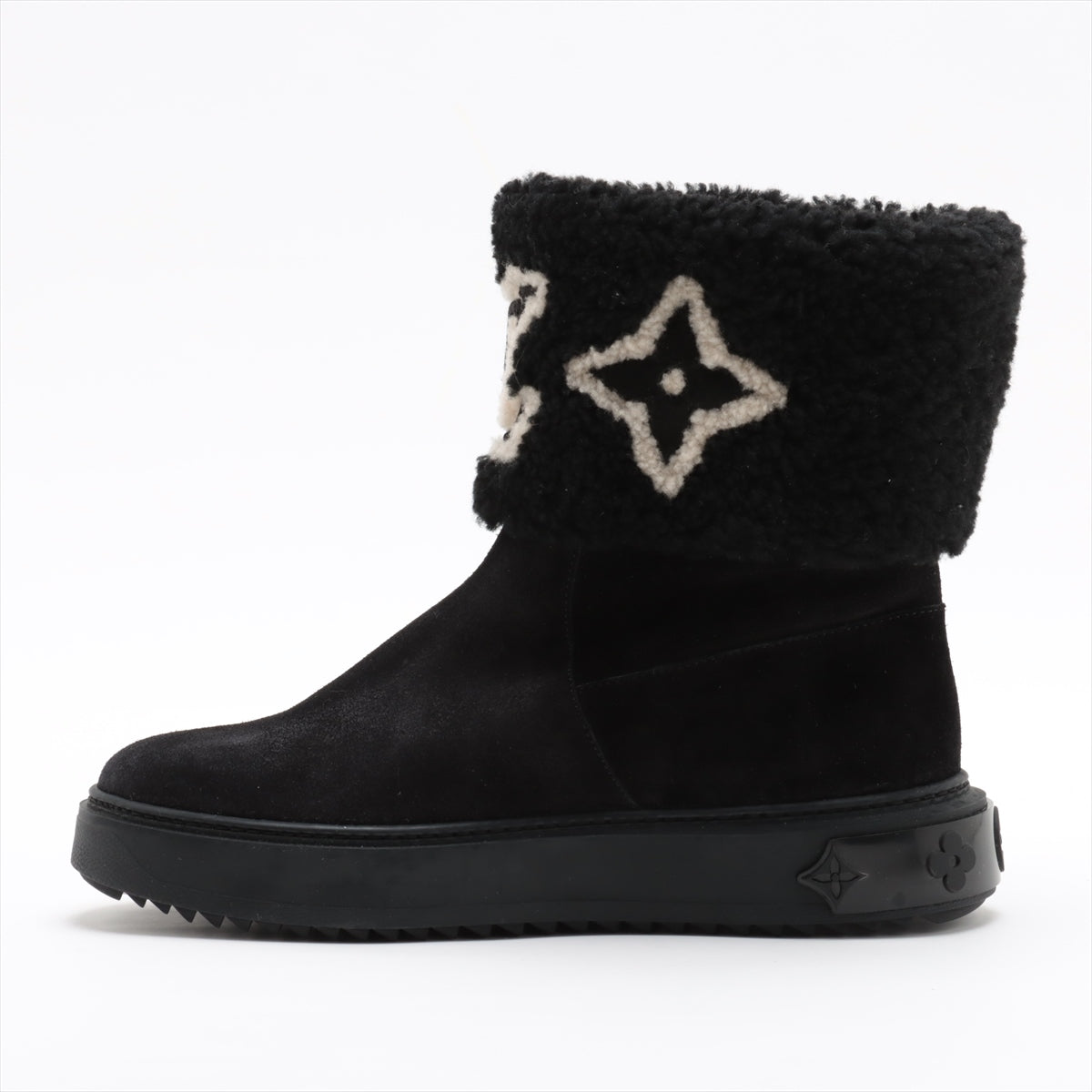Louis Vuitton Snowdrop Line 22 Years Mouton Boots 38 1/2  Black TC0272 Insol0 Mark  Family Selling Goods