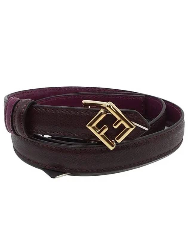 Luxury Fendi Diamond Reversible Leather Belt Brown