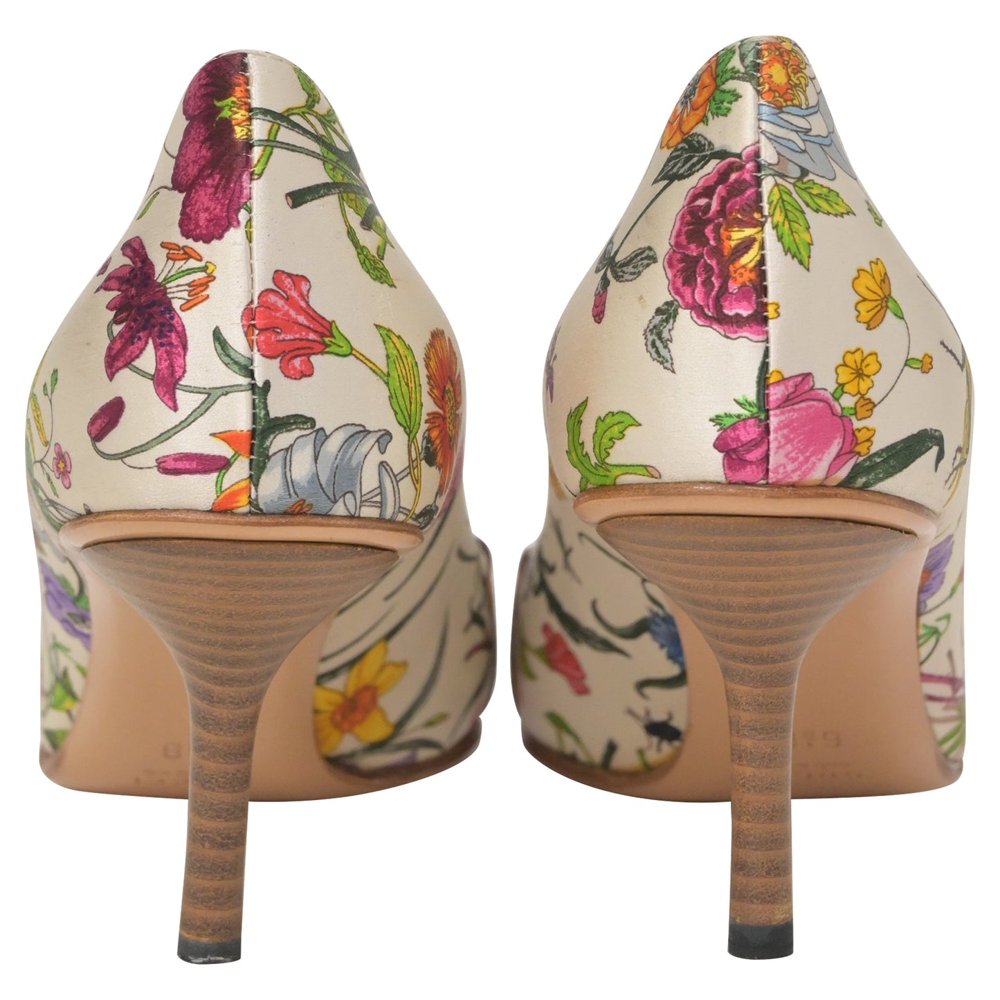Luxury Gucci Trending 2025 Horsebit Pumps in Floral Print Satin