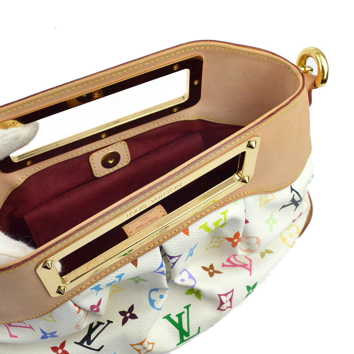 Louis Vuitton 2009 White Monogram Multicolor Judy PM Handbag M40257