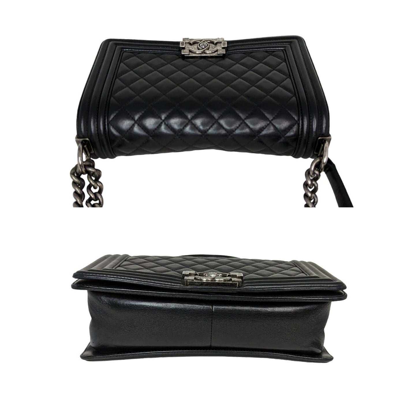Luxury Chanel Black Quilted Calfskin Medium Boy Bag