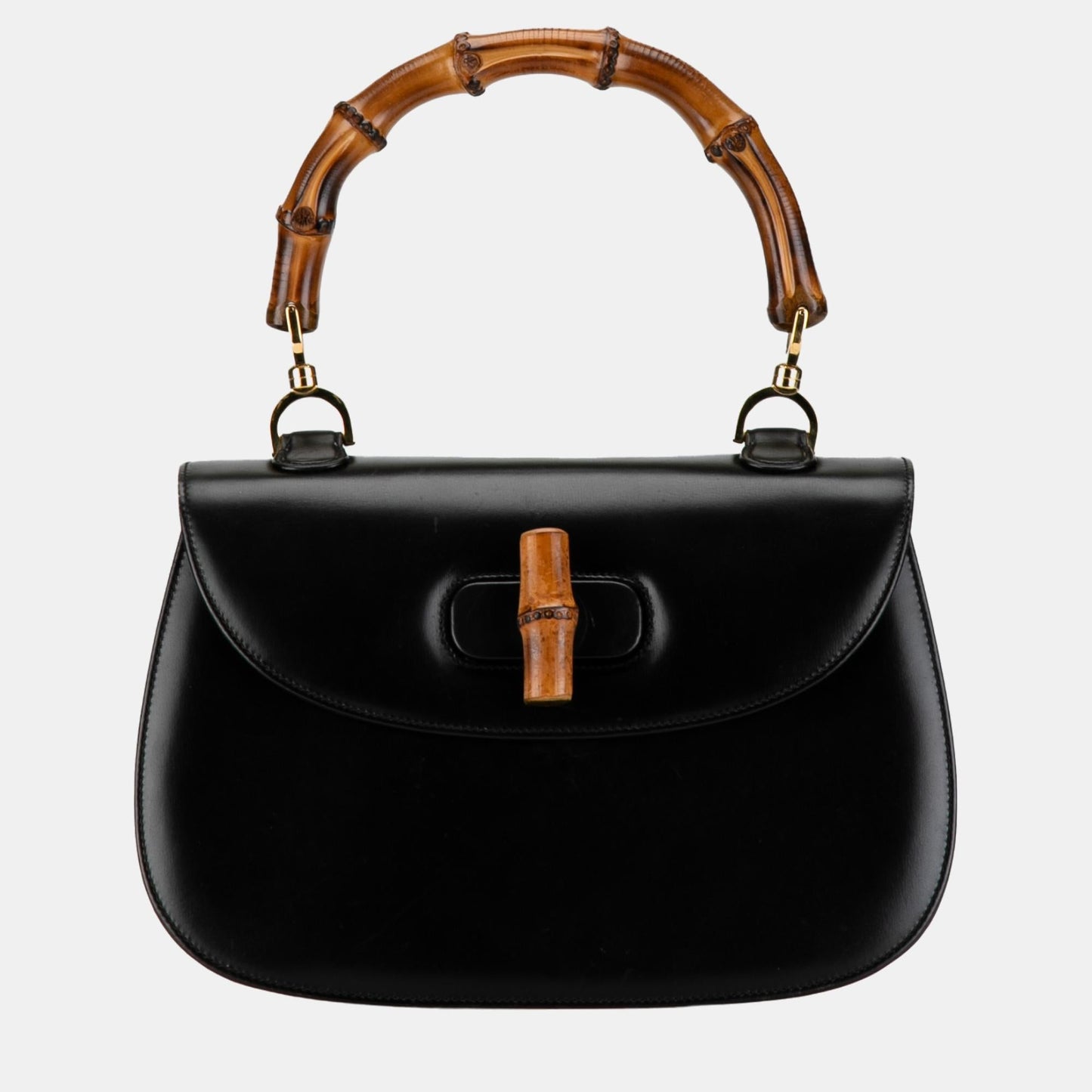 Luxury Gucci Trending 2025 Black Calfskin Bamboo Night