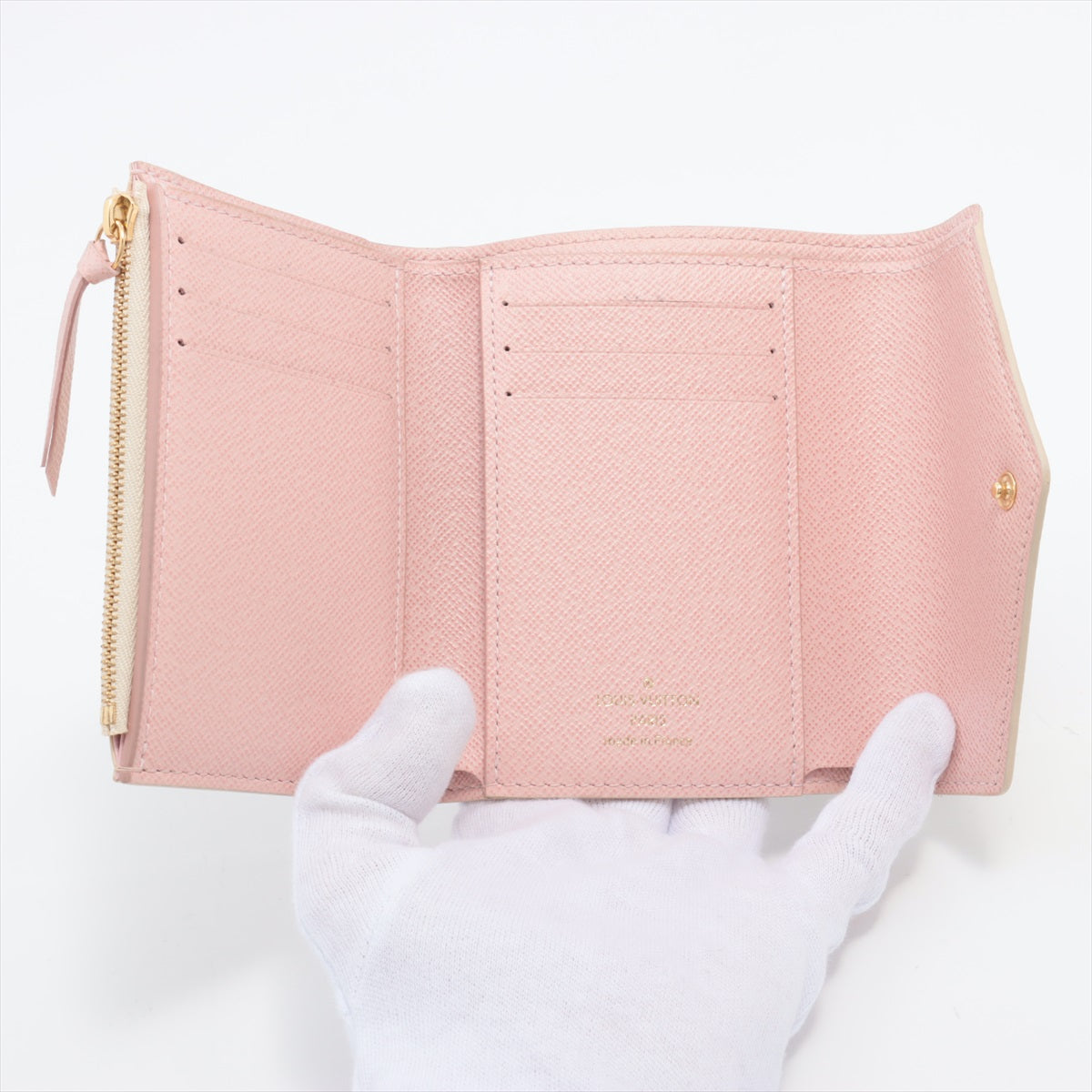 Louis Vuitton Damié Azur Portfolio Victoria N64022 Rose Valerie Compact Wallet