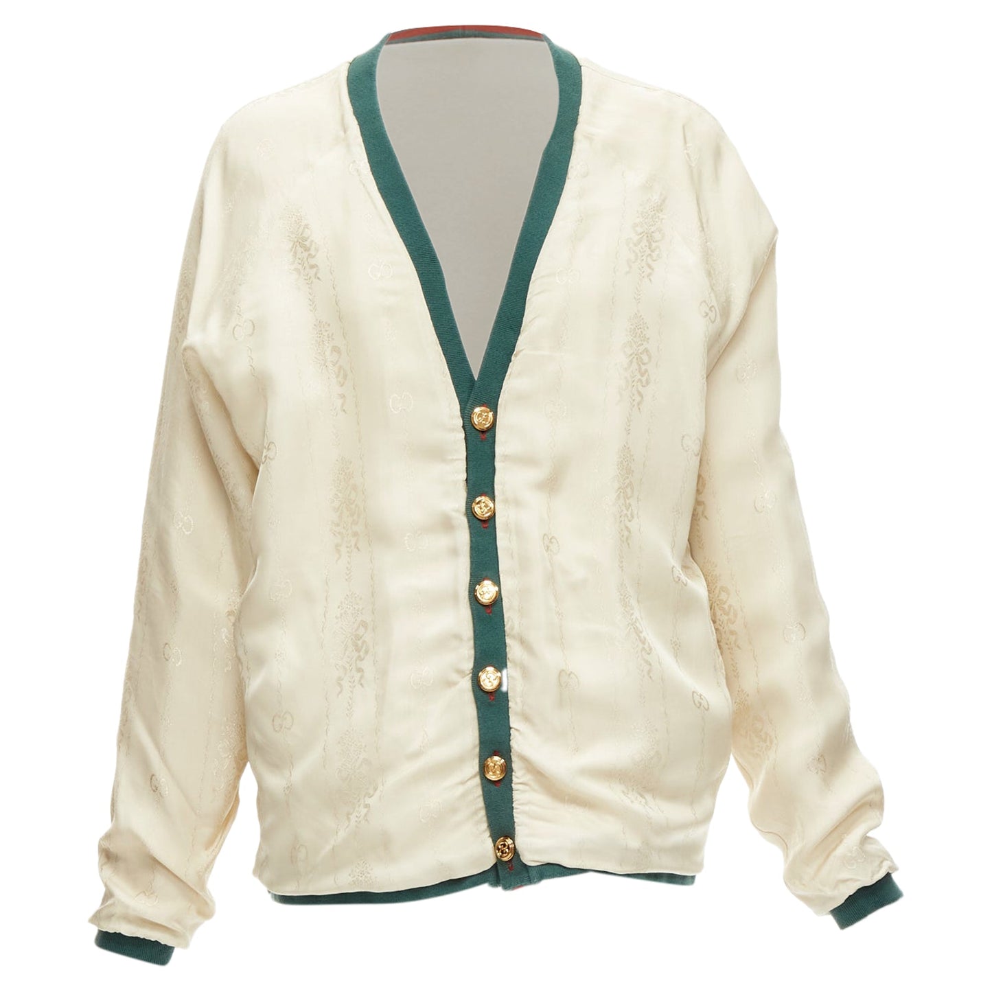 Gucci reversible web button oversized cardigan