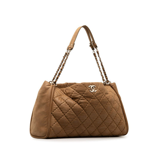 Chanel Matrases Coco Chain Tote Bag Shoulder Bag Beige   CHANEL