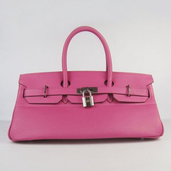 Luxury Hermes Birkin 42cm Togo Leather Handbags 6109 Peach Silver