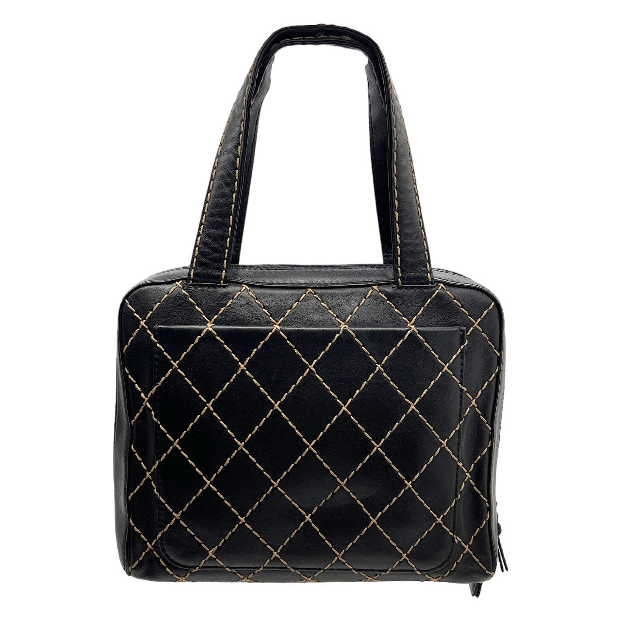 Luxury Chanel Black Quilted Wild Stitch Handbag