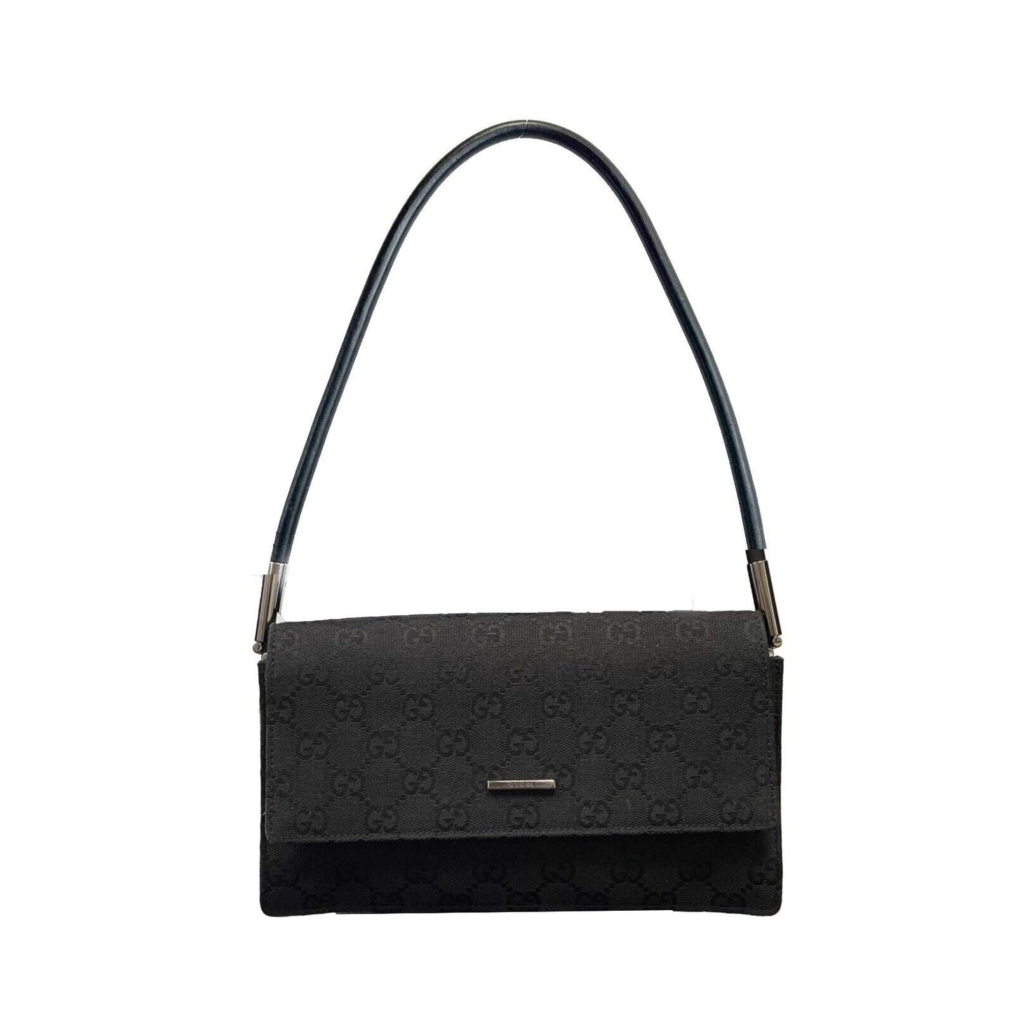 Luxury Gucci - Black GG Monogram Canvas Shoulder Bag