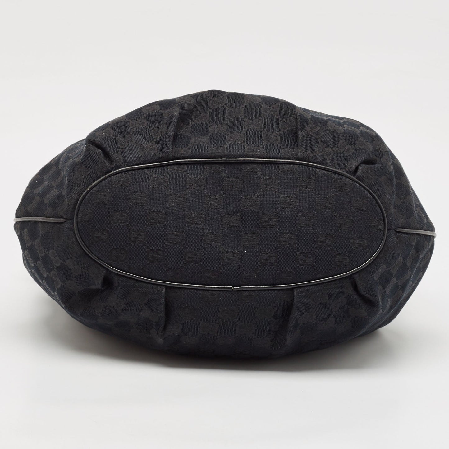 Gucci Black Gg Canvas And Leather Gg Marmont Medium Pelham Hobo