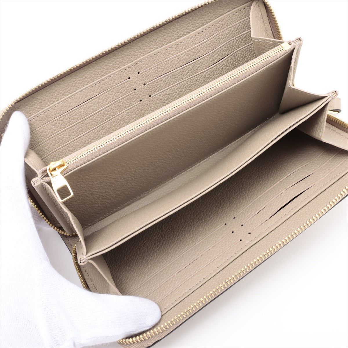 Louis Vuitton Vial Monogram Implant Zippyr Wallet M69794 Turtle Cream Round Zipper Wallet