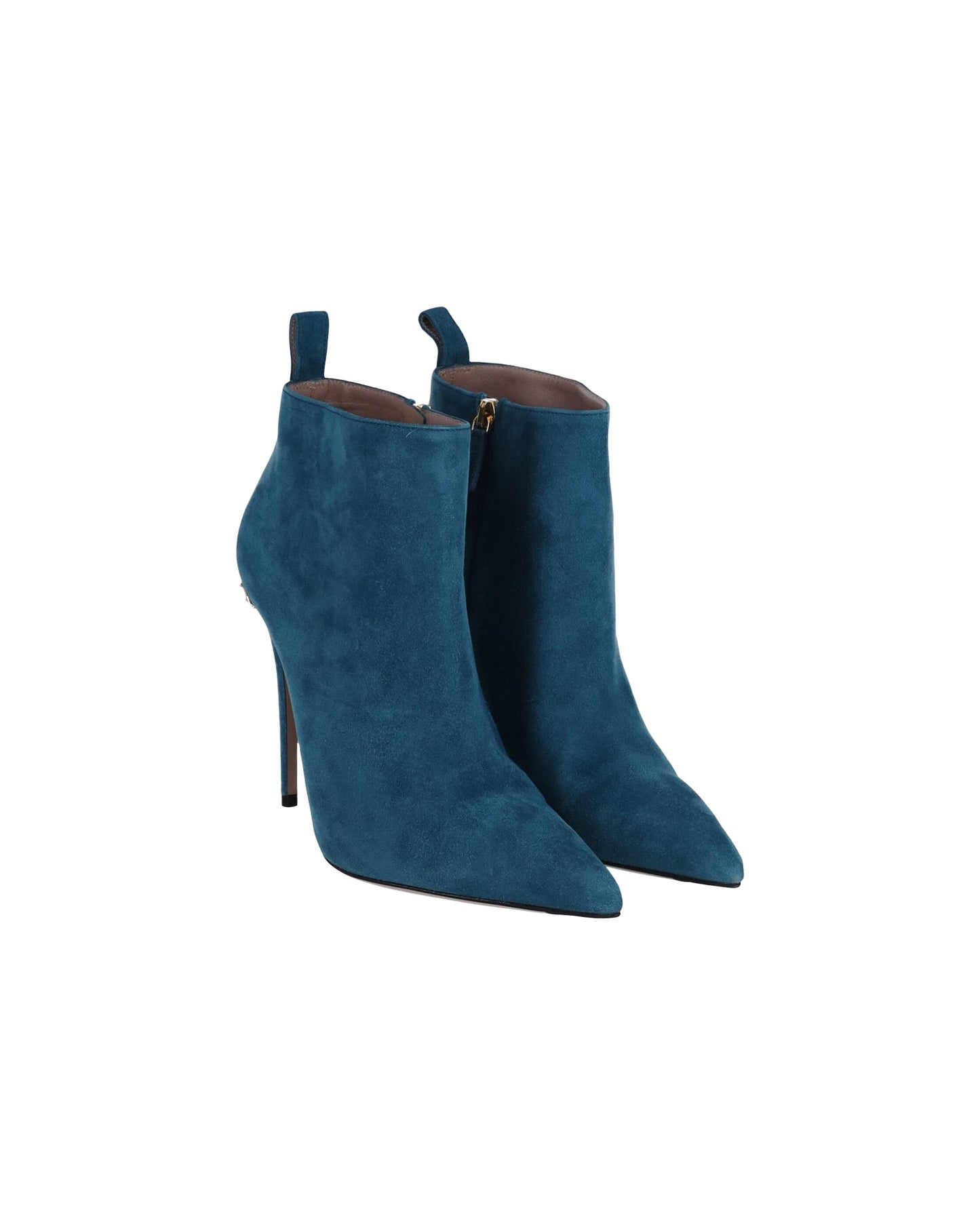 Luxury Gucci Trending 2025 Pointed Ankle Boots in Turquoise Blue Suede