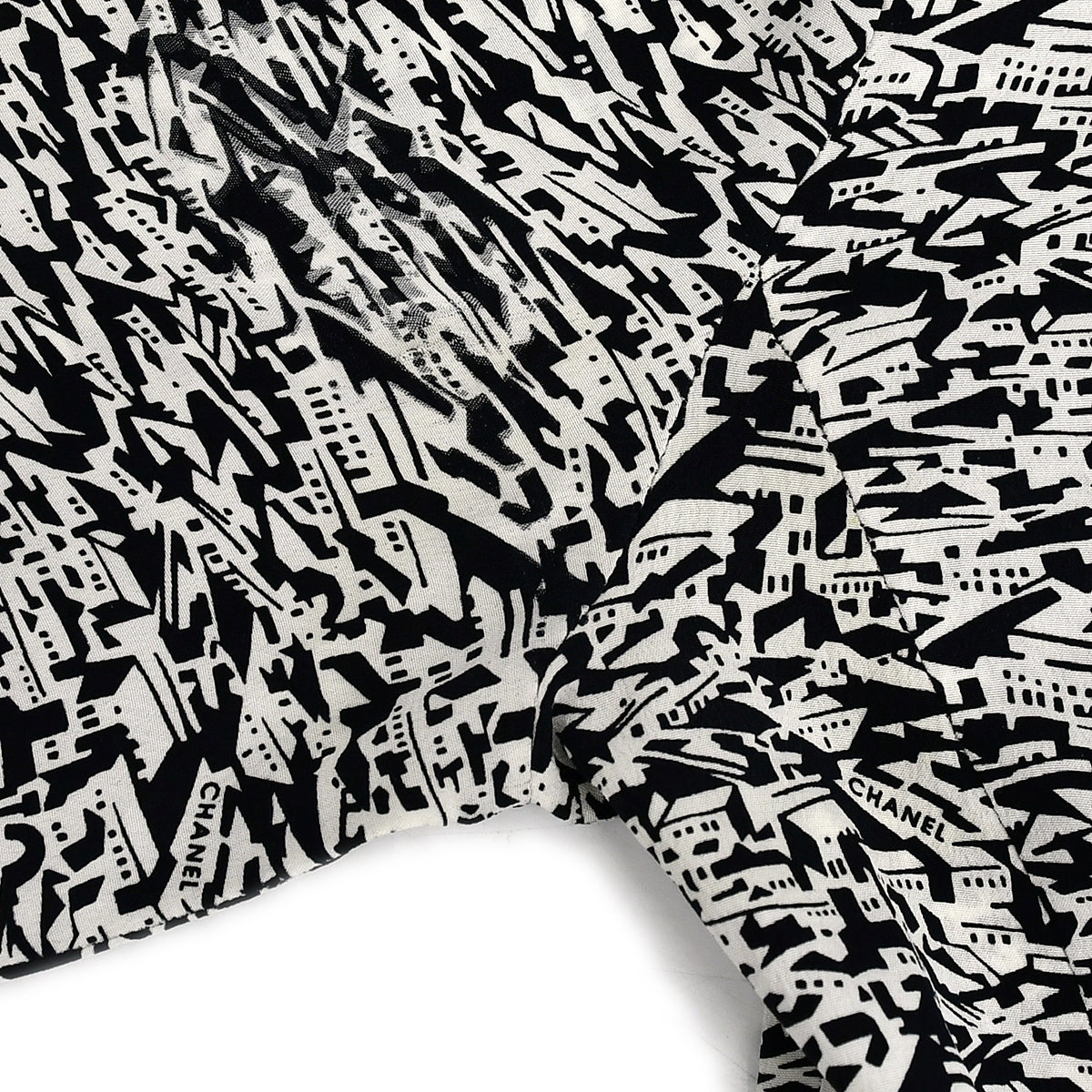 Luxury Chanel 2003 cruise city-print silk shirt #34