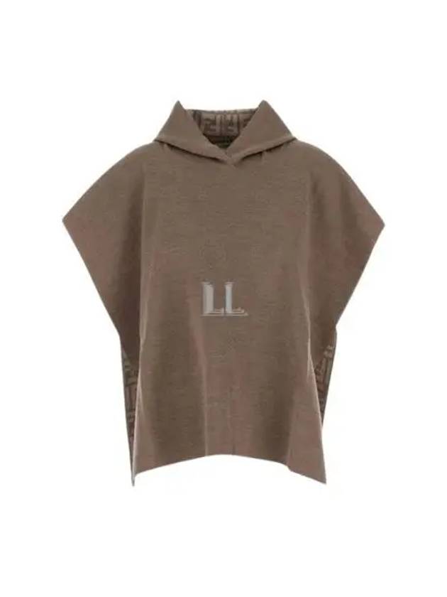 Luxury Fendi Wool Poncho Dove Grey