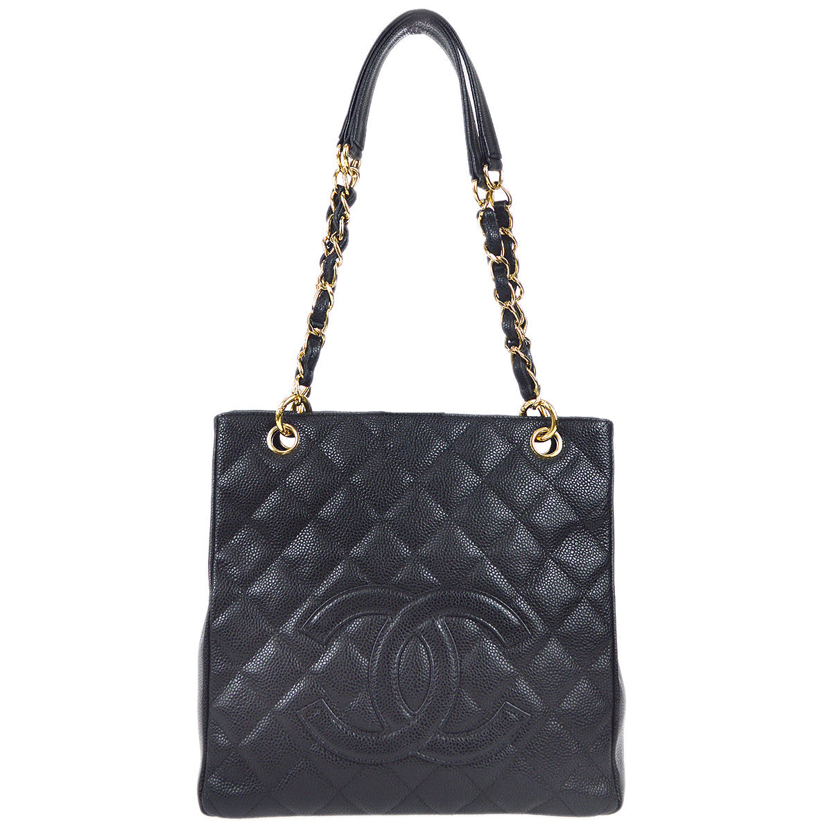 Luxury Chanel 2004-2005 Petite Shopping Tote PST Black Caviar