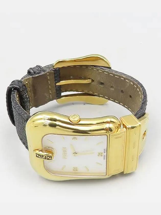 Luxury Fendi 3800G B N 3P diamond gold plated mother of pearl leather band unisex watch