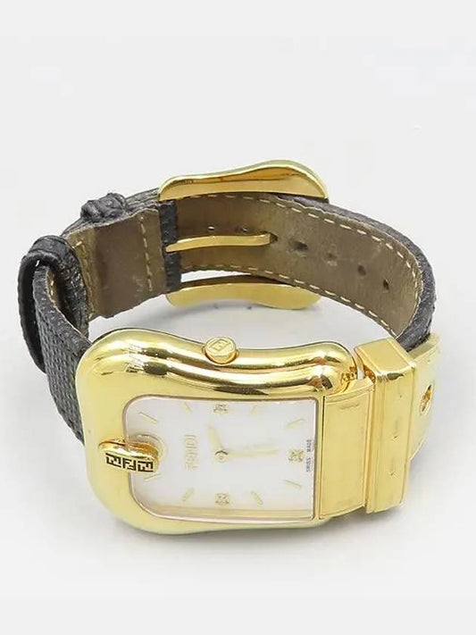 Luxury Fendi 3800G B N 3P diamond gold plated mother of pearl leather band unisex watch