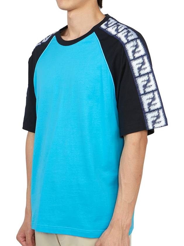 Luxury Fendi FF Raglan Short Sleeve T-Shirt Blue