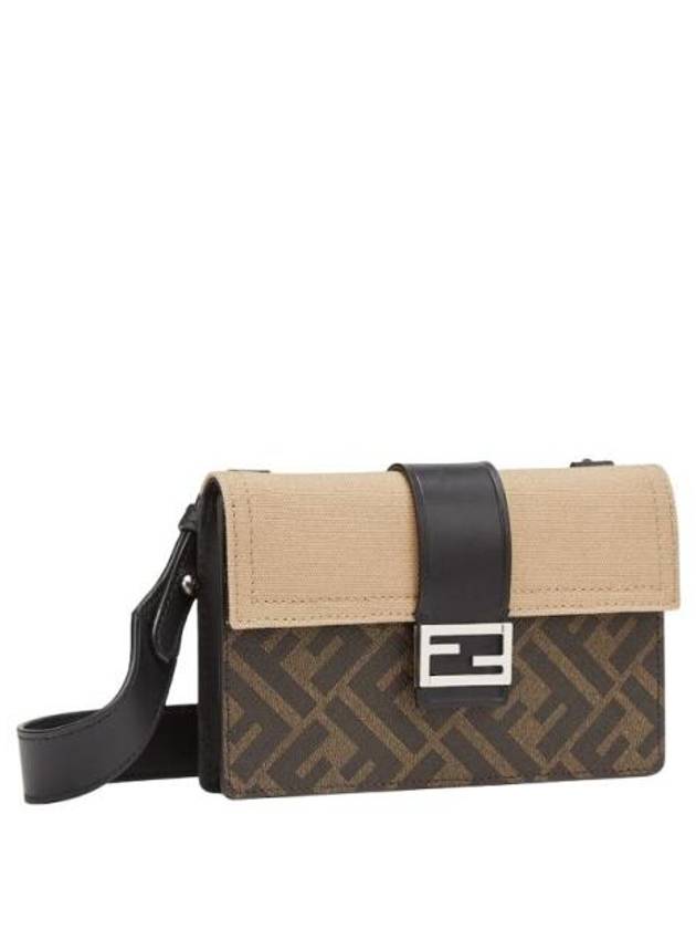 Luxury Fendi Men's Baguette Cross Bag Beige Brown