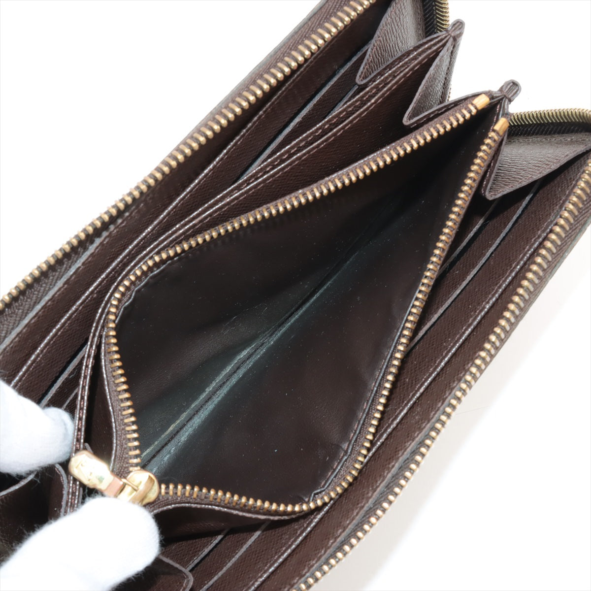 Louis Vuitton Damier Zippy Wallet N60015 Brown Round Zippe Wallet