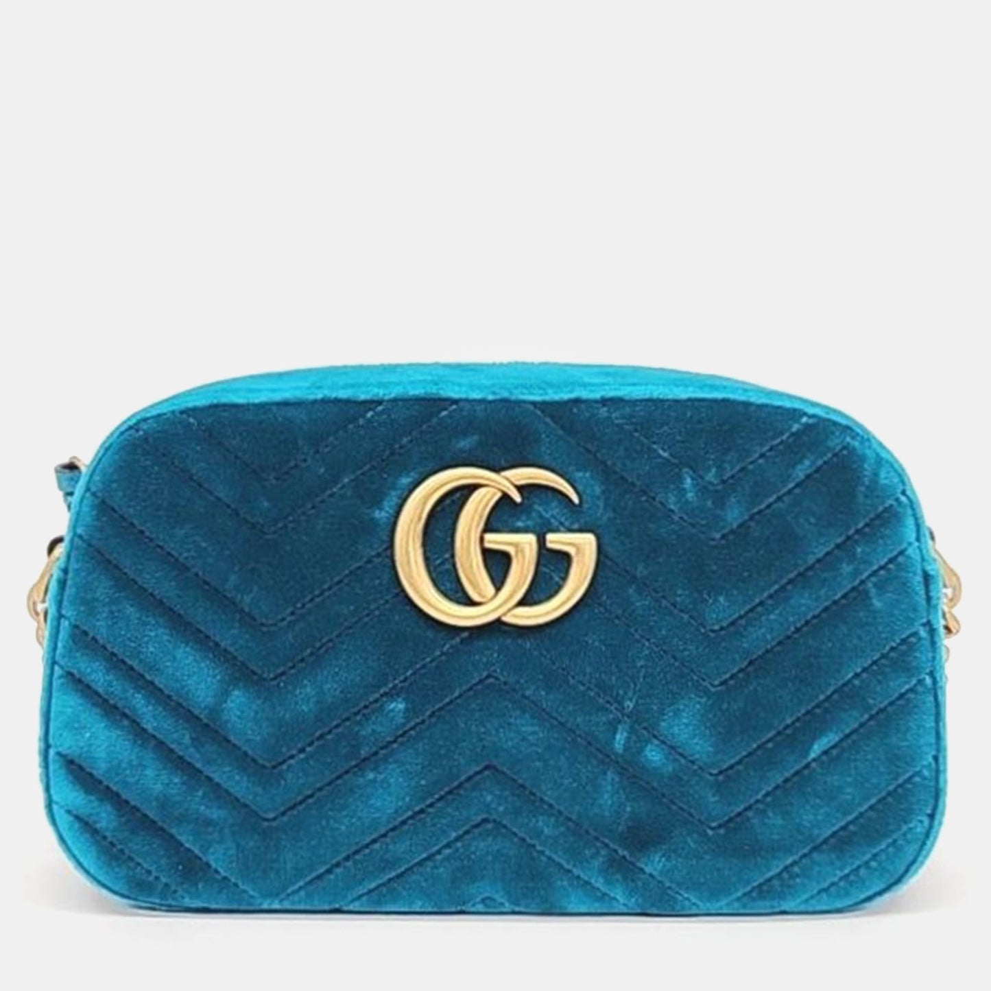 Luxury Gucci Trending 2025 Blue Velvet Marmont Crossbody Bag