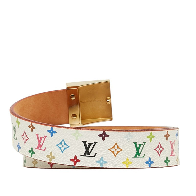 Louis Vuitton Monogram Multi-Color Sunshine Care Belt 32/80 M9270U White PVC Leather  Louis Vuitton