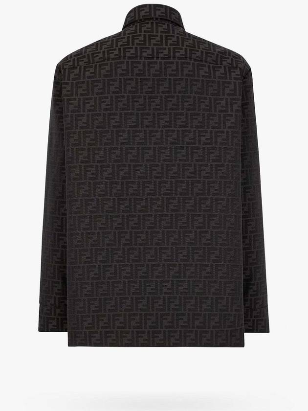 Luxury Fendi Men's FF Long Sleeve Shirt Black