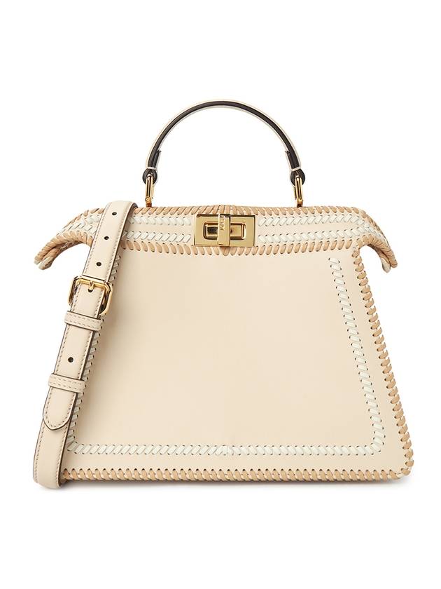 Luxury Fendi Peekaboo I See U Small Leather Tote Bag Rosa