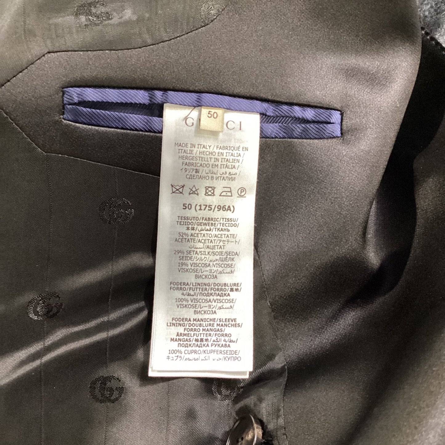Gucci Double-Breasted Blazer in Black Acetate