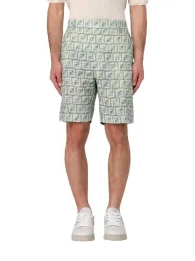 Luxury Fendi FF Print Shorts Green