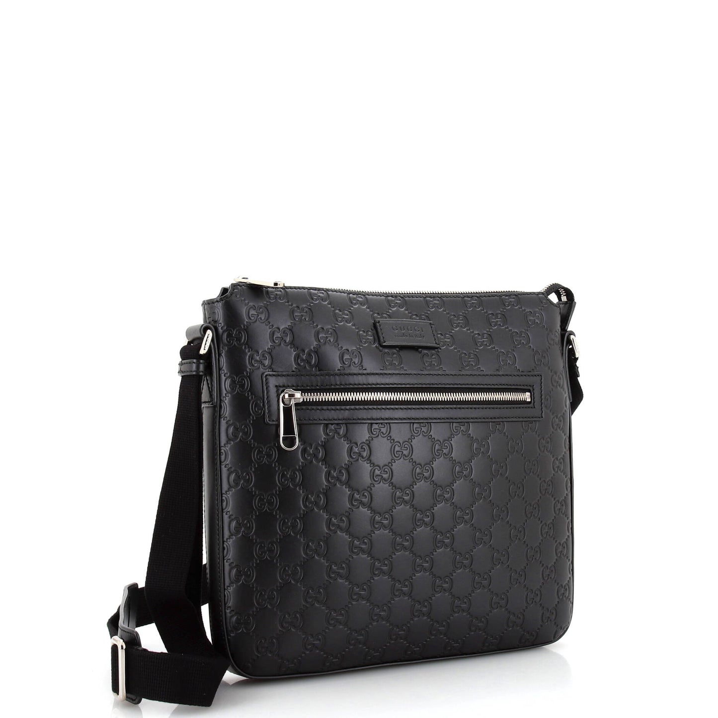 Signature Zip Messenger Bag Guccissima Leather Medium