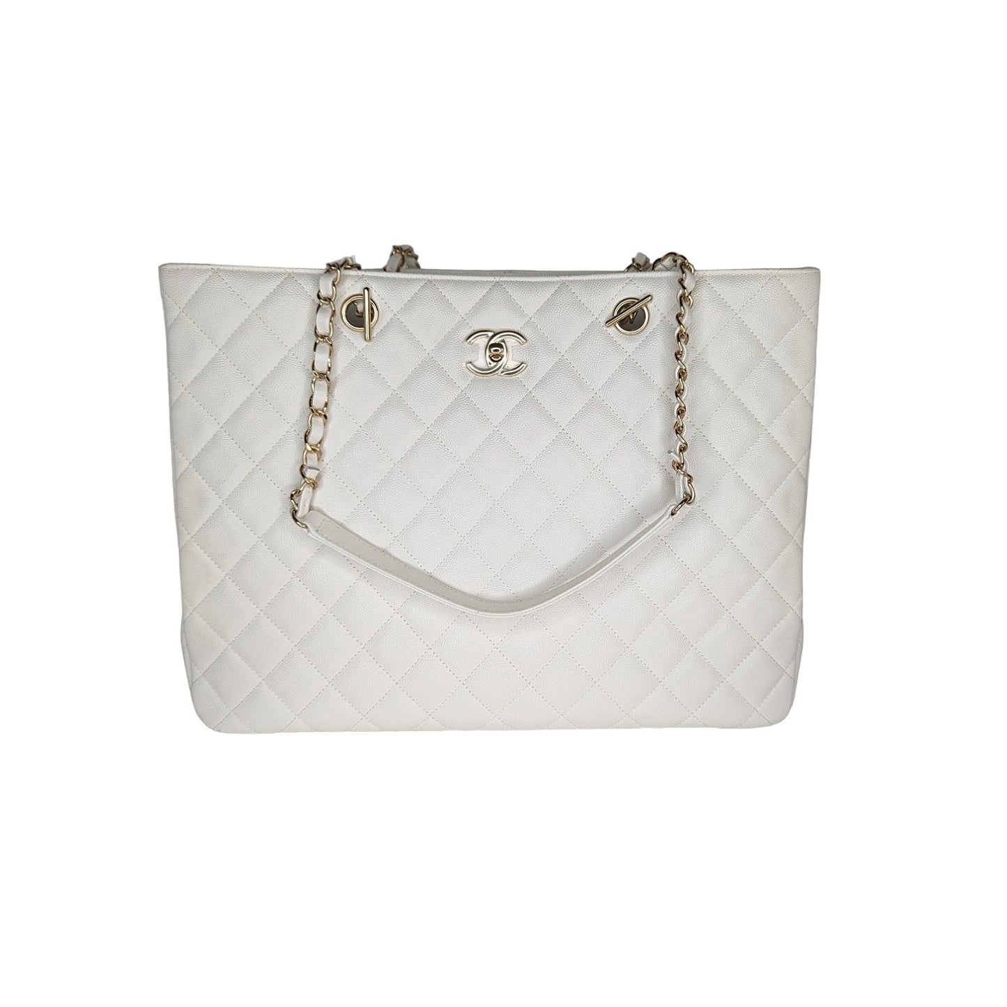 Luxury Chanel bag White Caviar Classic Timeless Tote