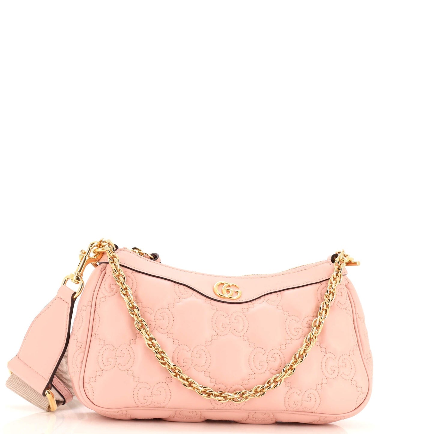 Luxury Gucci Trending 2025 Zip Shoulder Bag GG Embossed Matelasse Leather Mini