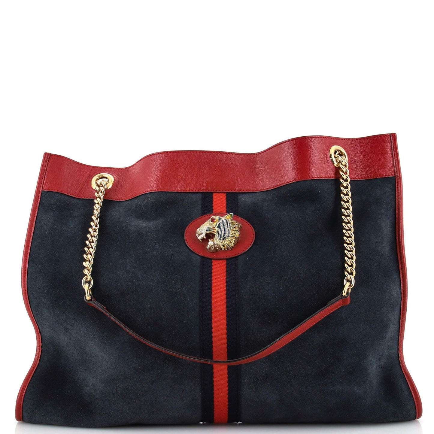 Luxury Gucci Trending 2025 Rajah Chain Tote Suede Large