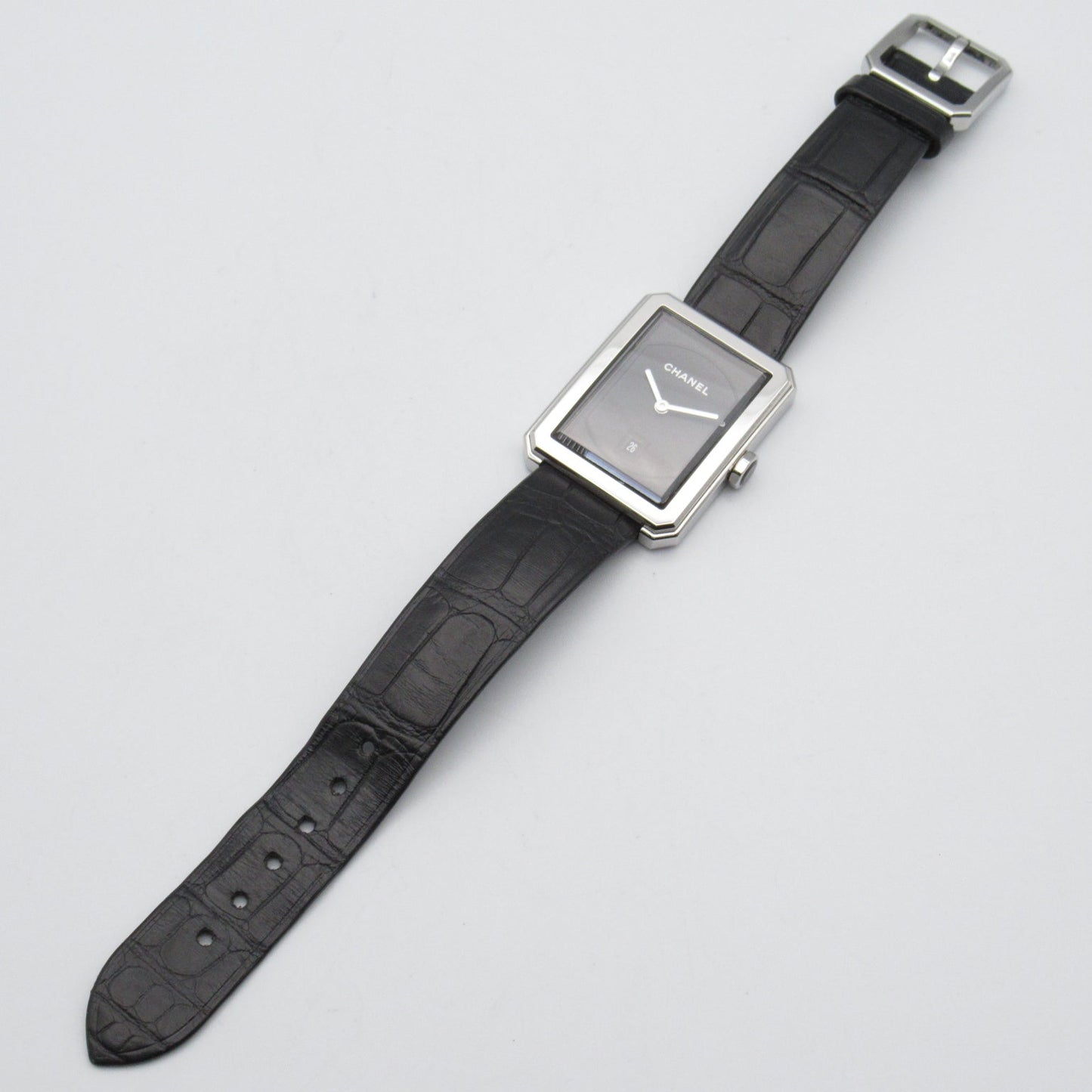 Chanel Boyfriend  Watch Stainless Steel Leather Belt Leather  Black H4884